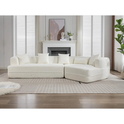Boucle Modular Sleeper Sectional Sofa with Free Combination