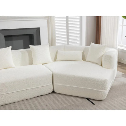Boucle Modular Sleeper Sectional Sofa with Free Combination