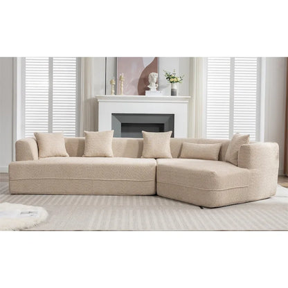 Boucle Modular Sleeper Sectional Sofa with Free Combination