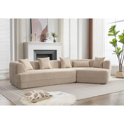 Boucle Modular Sleeper Sectional Sofa with Free Combination
