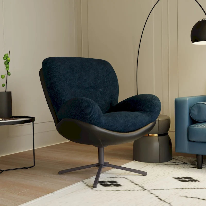 Swivel Accent Chair,Lounge Chair with Metal Base Frame,Comfy Single Leisure Sofa Chair Reading Chair with 360 Degree Swiveling