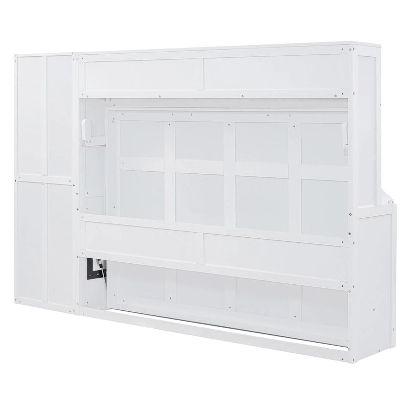 Queen Size Murphy Bed Wall Bed with Closet and Drawers