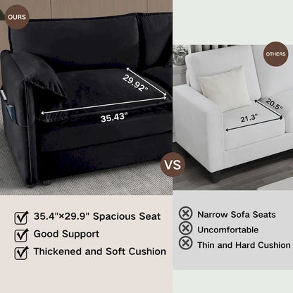 109.45 Chenille Upholstered U-Shaped Modular Sectional Sofa with Double-Layer Cushions, DIY Combination