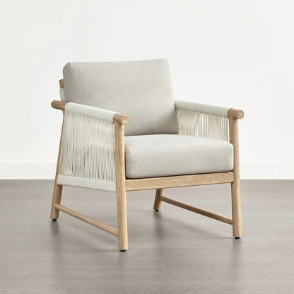 Lynn Modern Armchair with Handwoven Rope&Wood Frame