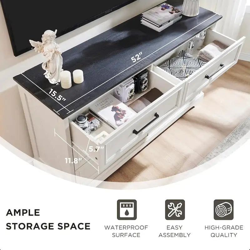 Farmhouse 6 Drawer Dresser for Bedroom, Chest of Drawers, TV Stand