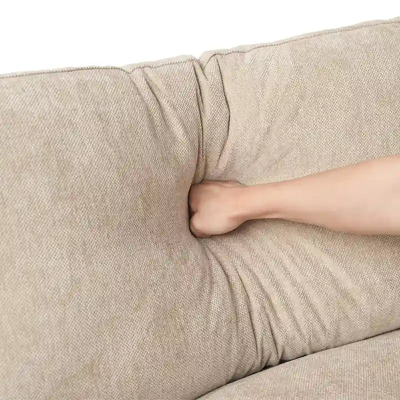 Oversized Modular Sofa with Pillows, Linen Blend Fabric Minimalist Deep Seat Sofa Couches for Living Room, Khaki