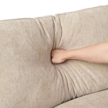 Oversized Modular Sofa with Pillows, Linen Blend Fabric Minimalist Deep Seat Sofa Couches for Living Room, Khaki