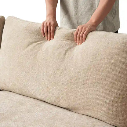 Oversized Modular Sofa with Pillows, Linen Blend Fabric Minimalist Deep Seat Sofa Couches for Living Room, Khaki
