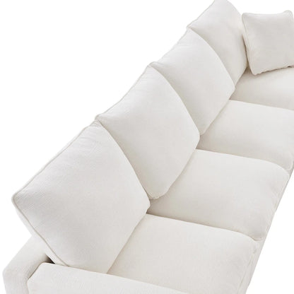 U Shape Modular Sofa, 6 Seat Chenille Deep Seat Sectional Couch