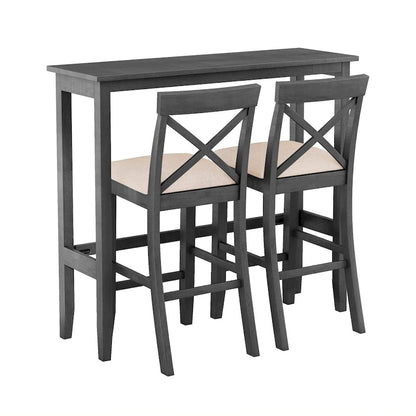 3-Piece Farmhouse Dining Set with Rectangular Table & 2 Chairs