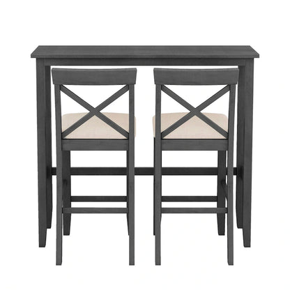3-Piece Farmhouse Dining Set with Rectangular Table & 2 Chairs