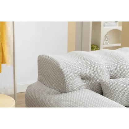 Beige Modern 53.15 Buttons Tufted Accent Chair with Pure Foam and Large Cushion for Living Room