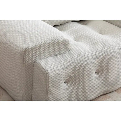 Beige Modern 53.15 Buttons Tufted Accent Chair with Pure Foam and Large Cushion for Living Room