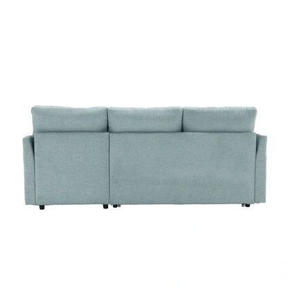Green 81.1 L-Shaped 3 Seater Sectional Sofa with Reversible Chaise Lounge, Storage Seats, Durable Solid Wood Frame