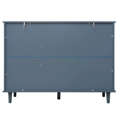 Retro Style 47.24 Horizontal Dresser with 3 Drawer and 3 Door, Carved Panel for Bedroom, Living Room