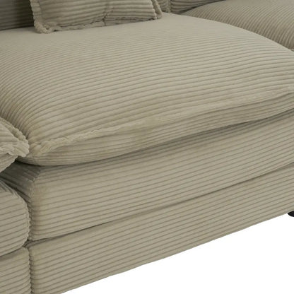 6-Piece 149.6 Corduroy Upholstered U-Shaped Modular Sectional Sofa with Side Storage Pockets
