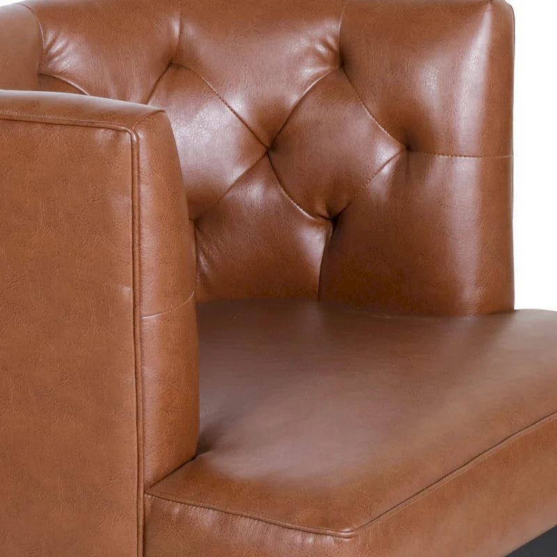 Clough Fabric or Faux Leather Tufted Accent Chair by Christopher Knight Home