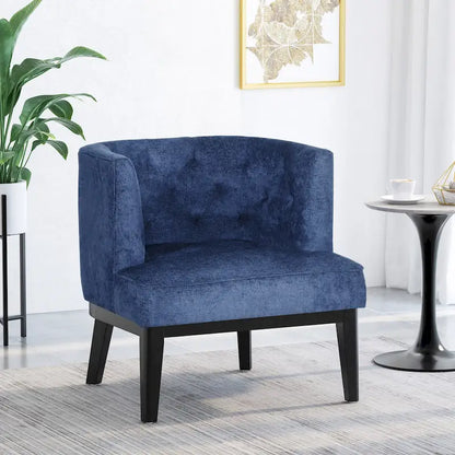 Clough Fabric or Faux Leather Tufted Accent Chair by Christopher Knight Home