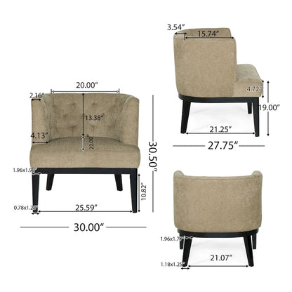 Clough Fabric or Faux Leather Tufted Accent Chair by Christopher Knight Home