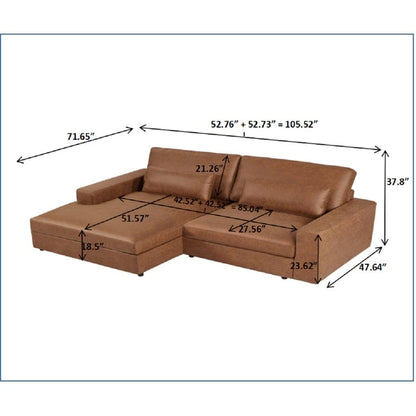 US Pride Furniture 105.52 inch Oversize Facing Chaise Sectional Sofa