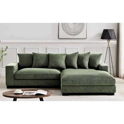 Us Pride Furniture Payan 102.4 Wide Corduroy L-Shape Sectional Sofa