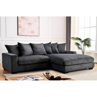 Us Pride Furniture Payan 102.4 Wide Corduroy L-Shape Sectional Sofa