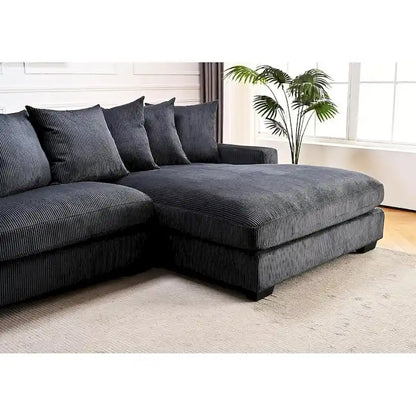 Us Pride Furniture Payan 102.4 Wide Corduroy L-Shape Sectional Sofa