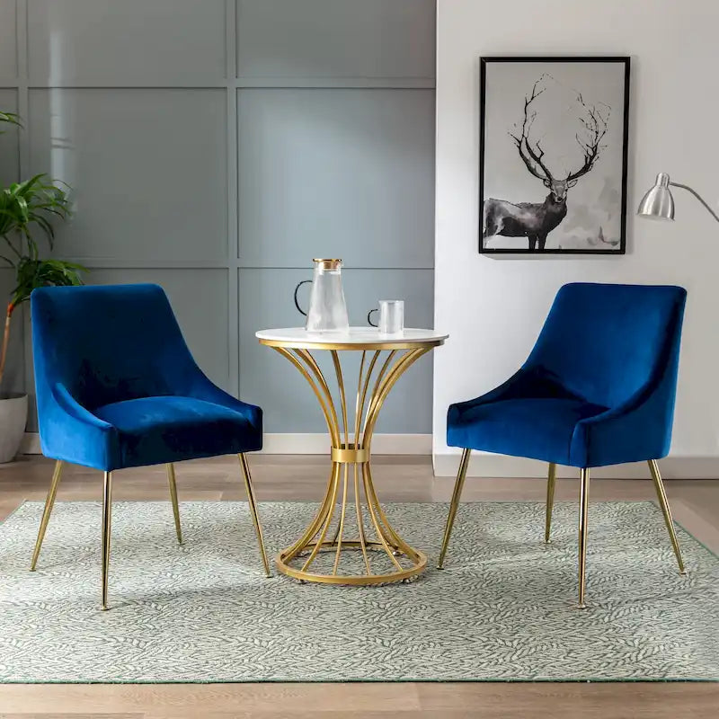 Arcadia Contemporary Velvet Upholstered Accent Chair (Set of 2)