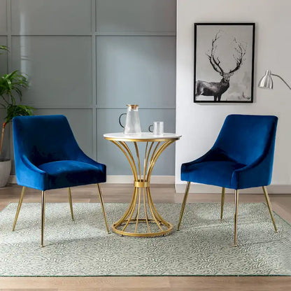 Arcadia Contemporary Velvet Upholstered Accent Chair (Set of 2)