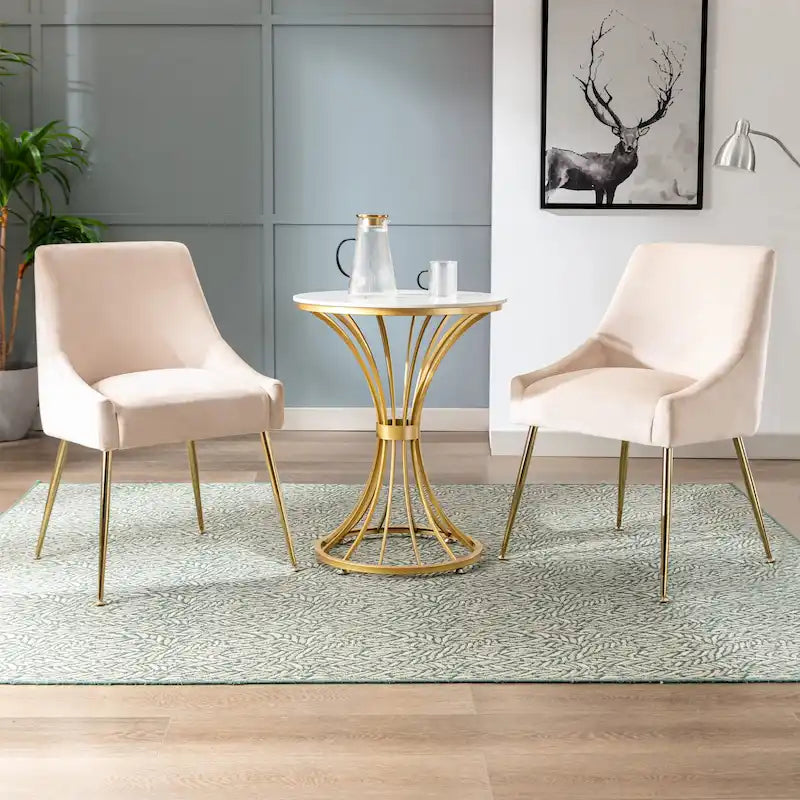 Arcadia Contemporary Velvet Upholstered Accent Chair (Set of 2)