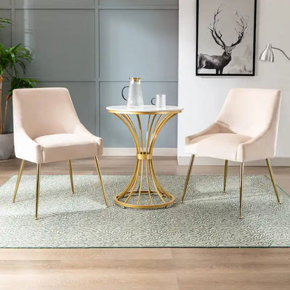 Arcadia Contemporary Velvet Upholstered Accent Chair (Set of 2)