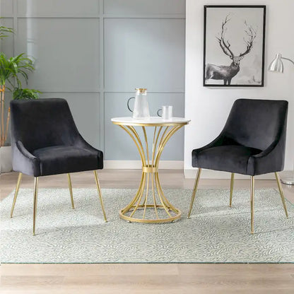 Arcadia Contemporary Velvet Upholstered Accent Chair (Set of 2)