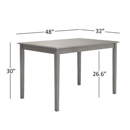 Wilmington II 48-Inch Rectangular Antique Grey 5-Piece Dining Set by iNSPIRE Q Classic