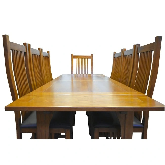 Mission Stow Leaf Table & High Back Chair Dining Set (2 Colors Available)