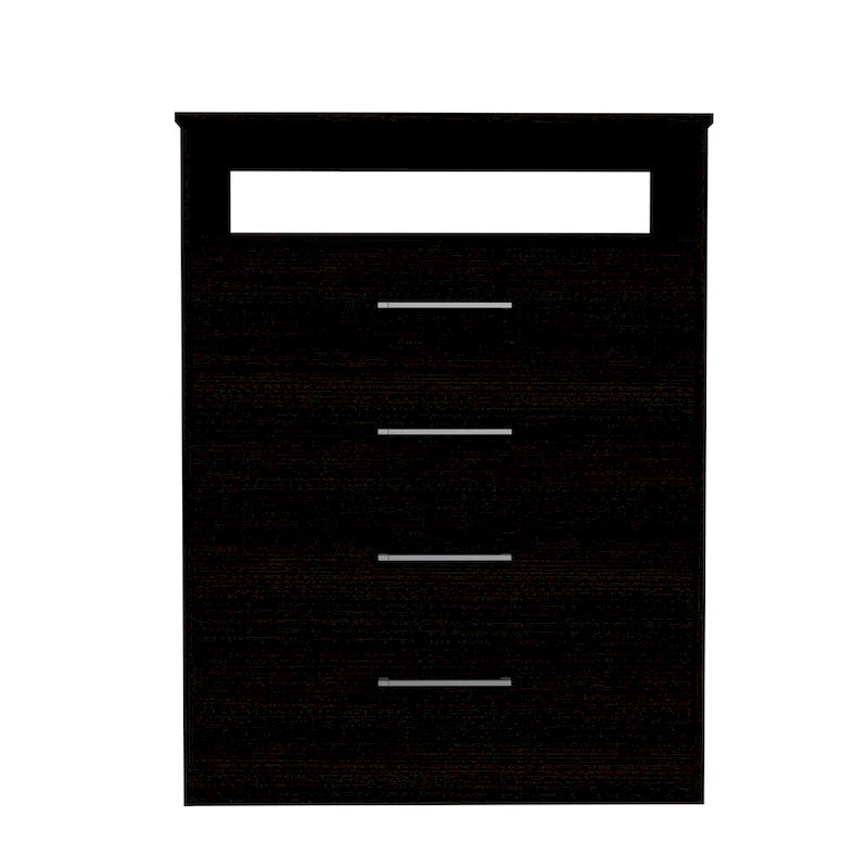 TUHOME Continental Dresser with 4 Drawers and Metal Hardware