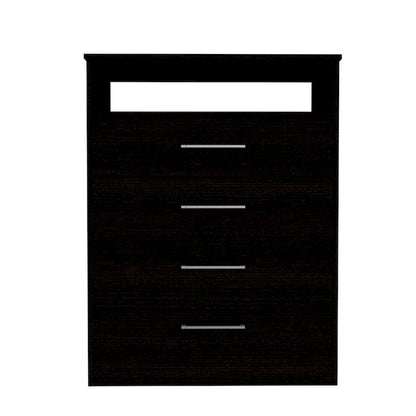 TUHOME Continental Dresser with 4 Drawers and Metal Hardware