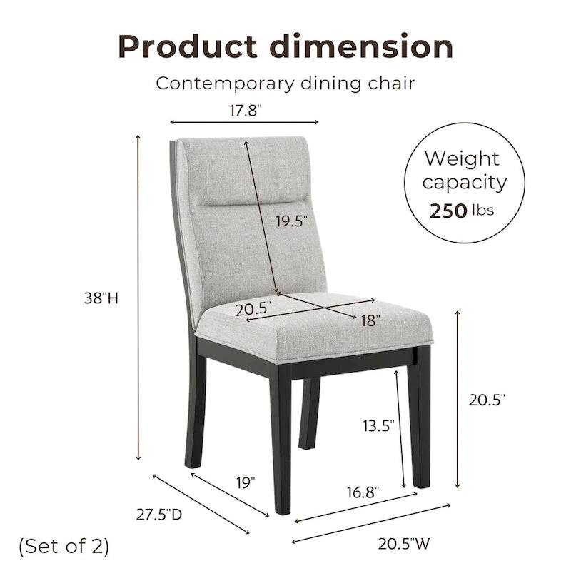 Furniture of America Zibo Contemporary Upholstered Side Chairs (Set of 2)