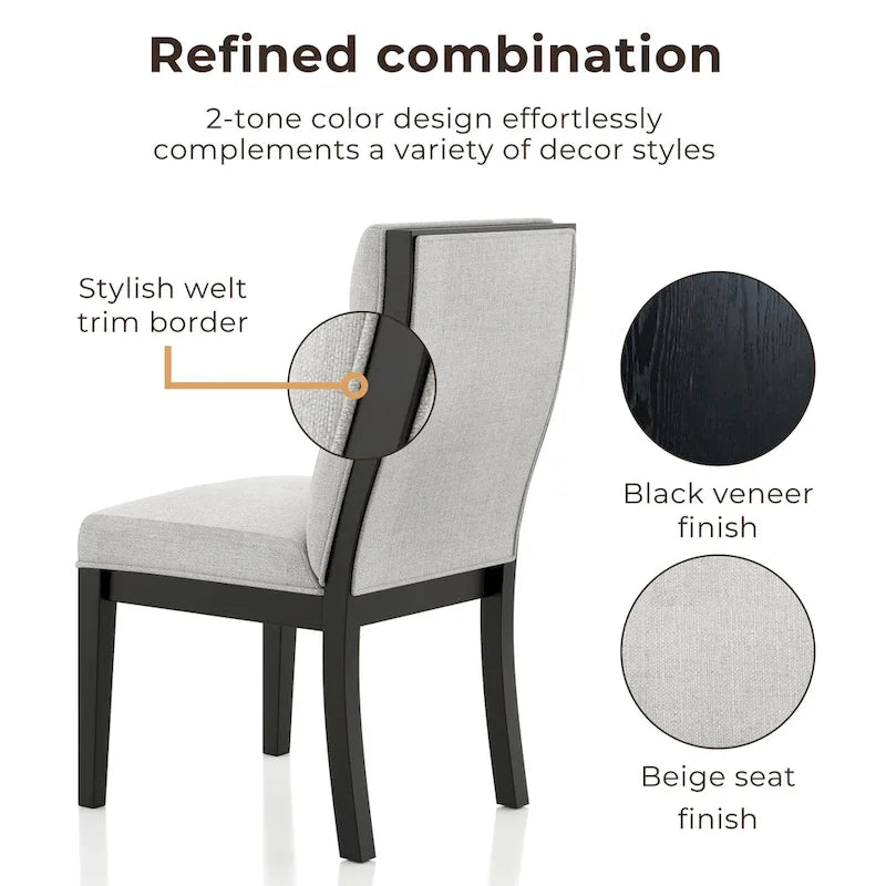 Furniture of America Zibo Contemporary Upholstered Side Chairs (Set of 2)