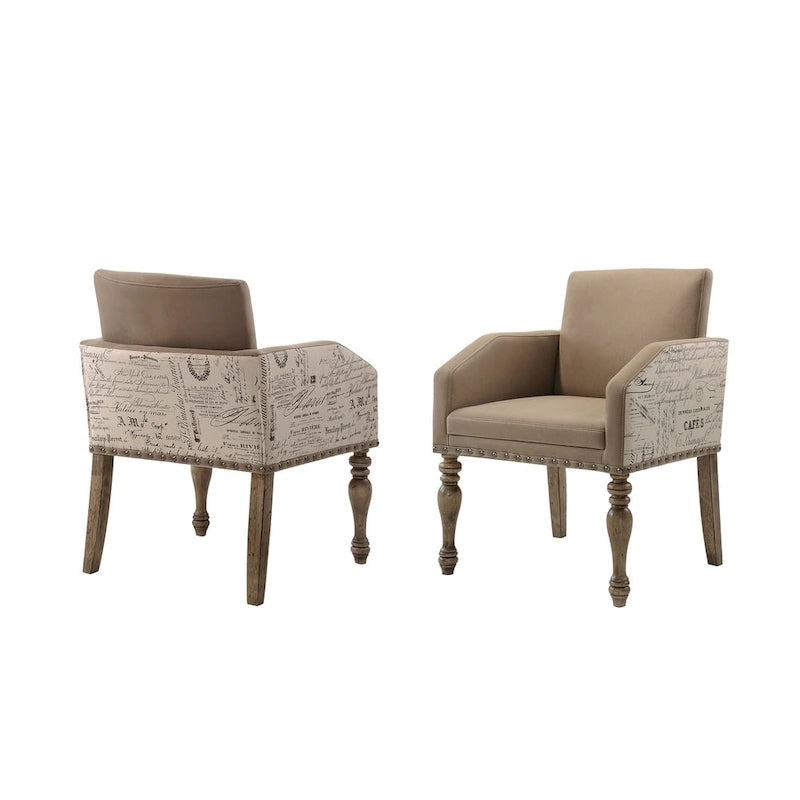 Roundhill Furniture Birmingham Nailhead 8-Piece Table with Nail Head Bench and Arm Chair Dining Set, Driftwood