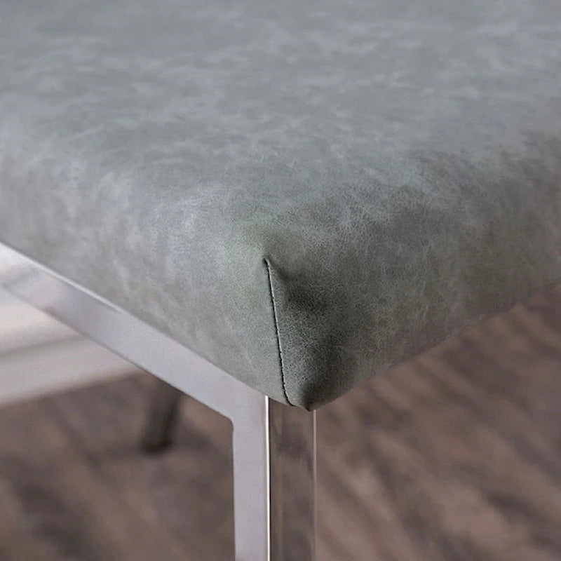 Set of 2 Acrylic and Leatherette and Metal Dining Chairs