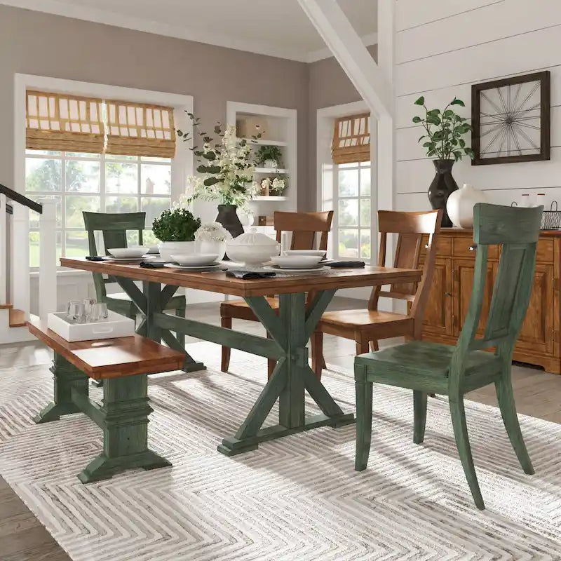 Eleanor 78-inch Oak Dining Table with X-base by iNSPIRE Q Classic