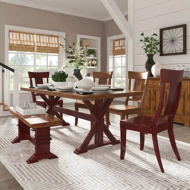 Eleanor 78-inch Oak Dining Table with X-base by iNSPIRE Q Classic