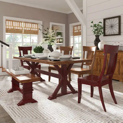 Eleanor 78-inch Oak Dining Table with X-base by iNSPIRE Q Classic