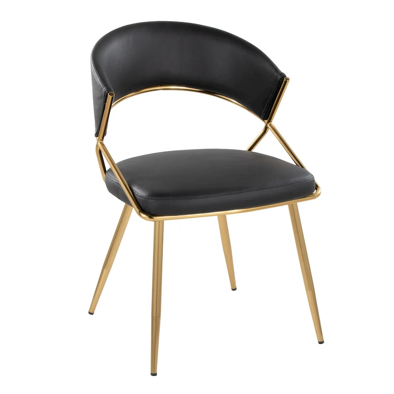 Silver Orchid Tatyana Gold Upholstered Dining Chair (Set of 2)