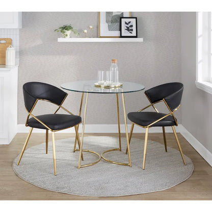 Silver Orchid Tatyana Gold Upholstered Dining Chair (Set of 2)