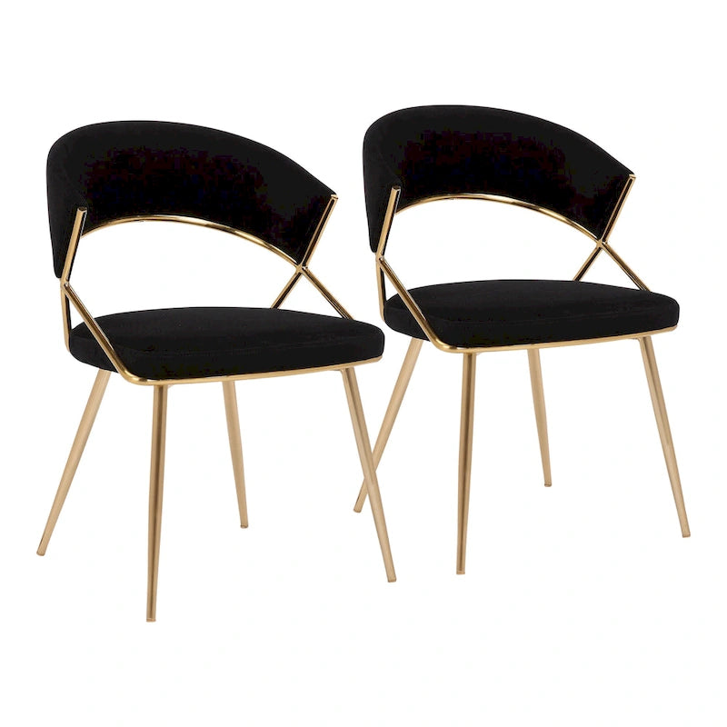 Silver Orchid Tatyana Gold Upholstered Dining Chair (Set of 2)