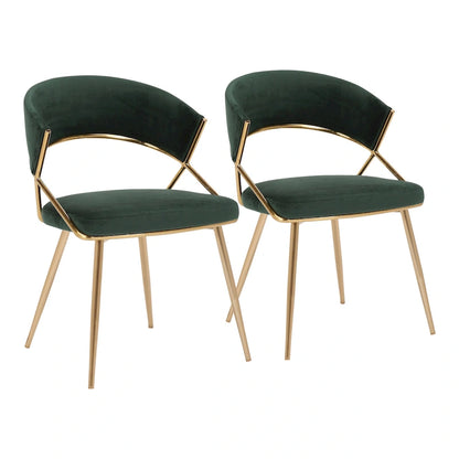 Silver Orchid Tatyana Gold Upholstered Dining Chair (Set of 2)