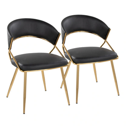 Silver Orchid Tatyana Gold Upholstered Dining Chair (Set of 2)
