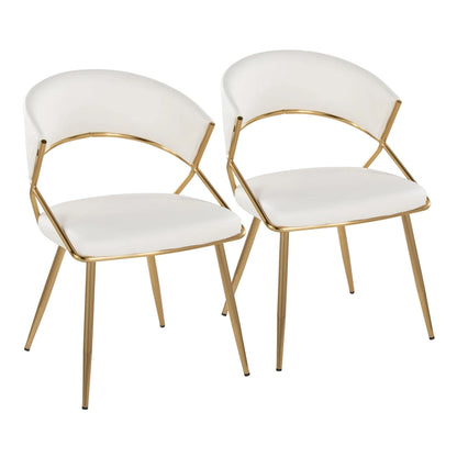 Silver Orchid Tatyana Gold Upholstered Dining Chair (Set of 2)