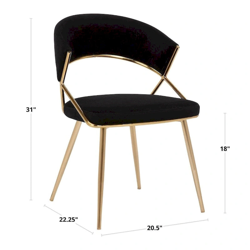 Silver Orchid Tatyana Gold Upholstered Dining Chair (Set of 2)